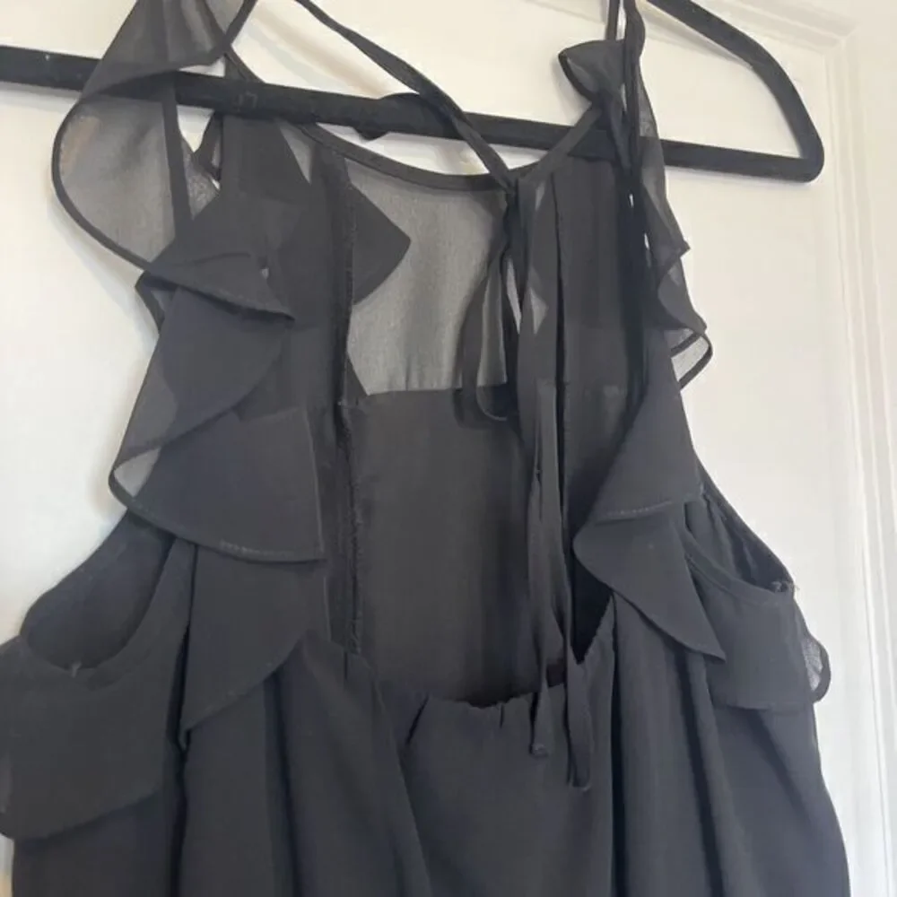 BCBG Generation‎ Women's Ruffled Detail Black Fit and Flare Dress Sz Small